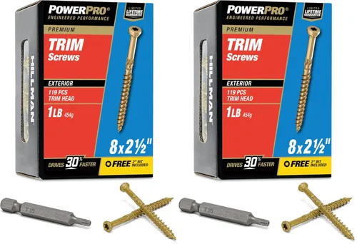 Vista 10 de Power Pro 48630 Tornillos de molde, #8 x 1-5/8", tornillos multiusos para madera, cubierta, compuesto y moldura exterior, resistente a la corrosión