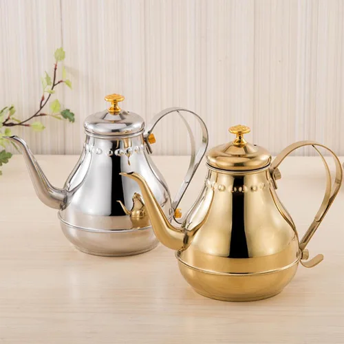 Vista 7 de Hervidor de cuello de cisne de acero inoxidable, hervidor de té dorado de cuello de cisne de 1.8 L, hervidor de té para estufa, tetera pequeña