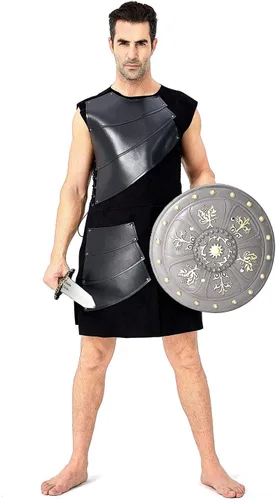 Vista 2 de Chaleco victoriano medieval para hombre, chaleco renacentista sin mangas