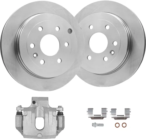 Vista 20 de Detroit Axle - Juego de rotores de freno de disco trasero + Sustitución de calibrador de freno de disco trasero izquierdo para Acura TL Honda