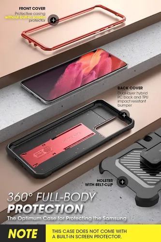 Vista 4 de SUPCASE, Unicorn Beetle Pro Series - Funda diseñada para Samsung Galaxy S21 5G (lanzamiento 2021),Funda robusta de doble capa, con función