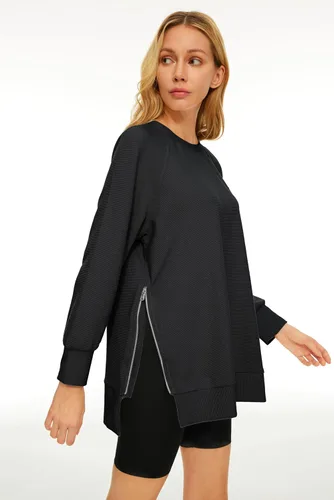 Vista 5 de EFAN Sudaderas de gran tamaño para mujer, manga larga, cuello redondo, sudaderas casuales con capucha 2024, ropa de moda de otoño