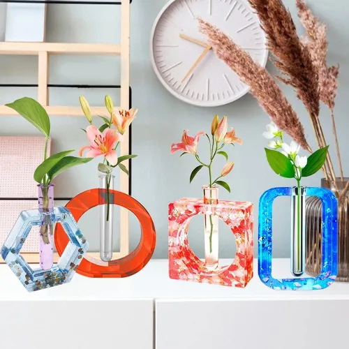 Vista 6 de 9 piezas de tubos de ensayo transparentes para estación de propagación de plantas hidropónicas/flores para decoración de escritorio de oficina