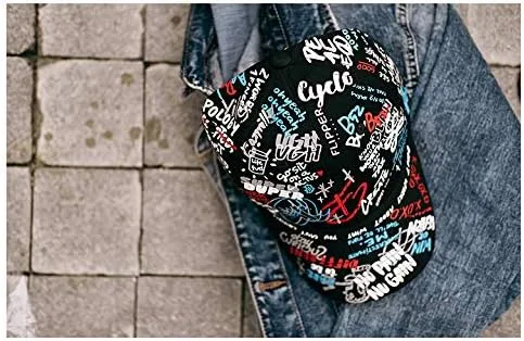 Vista 9 de Flipper Gorra de béisbol de algodón con diseño de graffiti Doodle para hombres y mujeres, sombrero Kpop con ala curva, ajustable