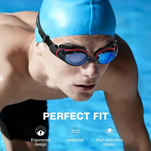 Vista 4 de Gafas de natación, gafas de natación, gafas de natación profesionales, antivaho sin fugas, gafas de natación de visión amplia