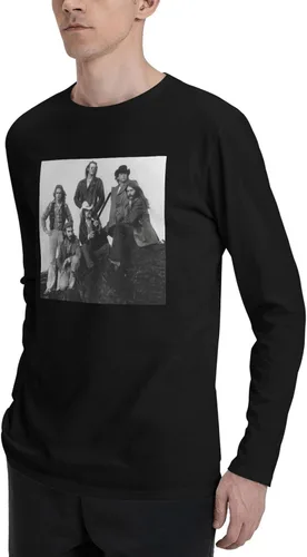 Vista 5 de Molly Music and Hatchet Men's Long Sleeve Crewneck T-Shirts Base Layer Shirt Gym Athletic Tee Black