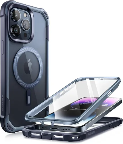 Vista 10 de i-Blason Funda para iPhone 15 Pro Max compatible con carcasa MagSafe, funda transparente para teléfono celular, funda protectora robusta [Ares]
