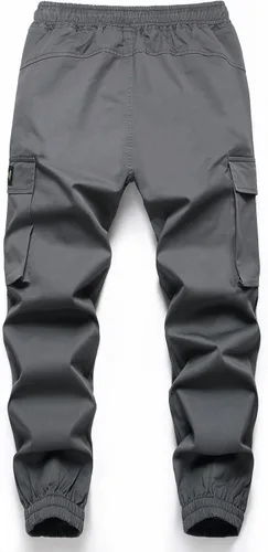 Vista 2 de LOKTARC - Pantalones de chándal con cordón para niños, diseño de camuflaje