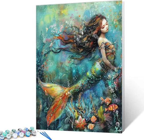 Vista 23 de Pintura por números para adultos, tatuajes de mujeres, pintura por números sobre lienzo, fácil de pintar para principiantes, tatuajes de flores