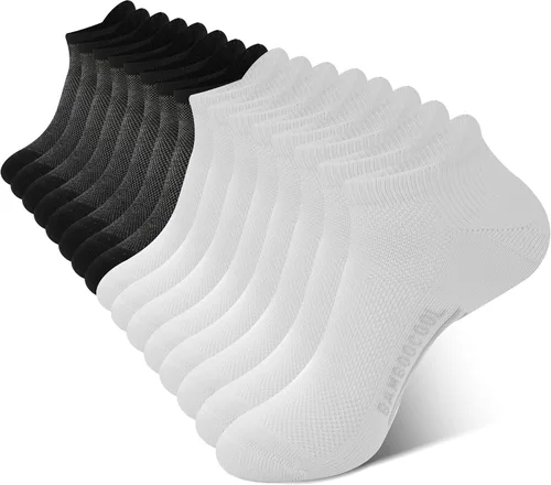 Vista 12 de BAMBOO COOL Calcetines tobilleros deportivos para hombre que absorben la 4*negro/4*gris oscuro