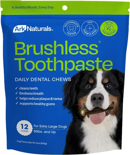 Vista 16 de Ark Naturals Pasta Dental sin Cepillo, Masticables Dentales para Perros de Razas Extra Grandes, Refresca el Aliento, Textura Única Ayuda a Reducir