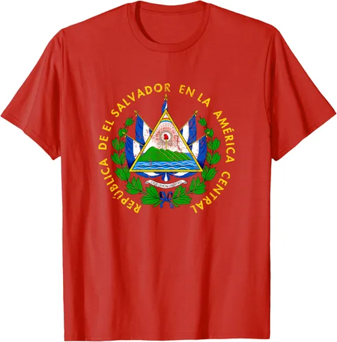 Vista 84 de Escudo de armas de El Salvador Salvadoran Distressed Design T-Shirt