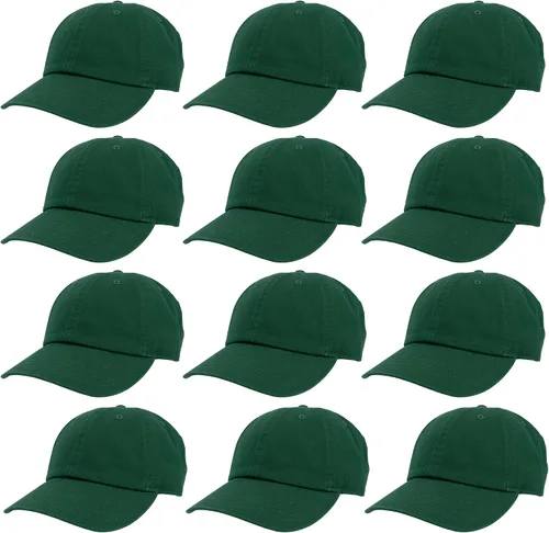 Vista 30 de Gelante Gorras de béisbol 100% algodón liso en blanco tamaño ajustable al por mayor a granel de 12