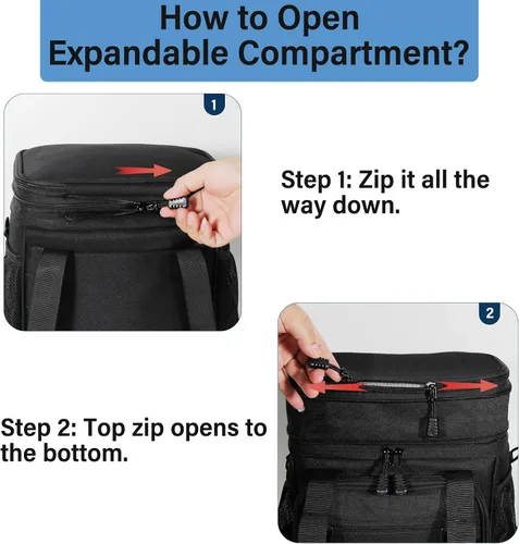 Vista 7 de Bolsa de almuerzo con enfriador - Lonchera táctica aislada para hombres y mujeres - Lonchera grande para adultos, trabajo, al aire libre, turnos