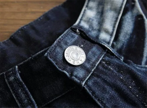 Vista 7 de AITITIA Jeans de corte recto lavado con cremallera para hombre