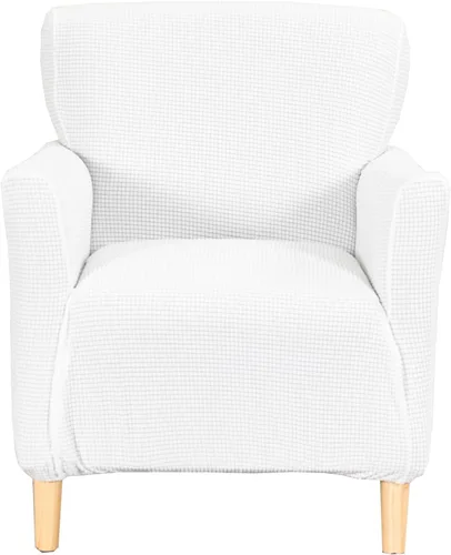 Vista 15 de CRFATOP - Funda elástica para sillón de mediados de siglo moderno de 1 pieza, fundas de silla de acento de jacquard con brazos, fundas de silla