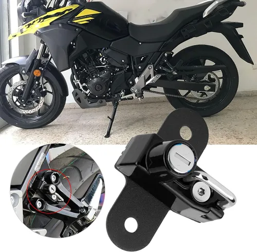 Vista 3 de Fydun Motocicleta Casco Lock Mount Hook Aleación de aluminio Kit de modificación de motocicleta para Suzuki V Strom 250 2017 (negro)