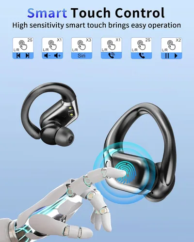 Vista 7 de Auriculares inalámbricos, Bluetooth 5.4 2026 deportivos, auriculares Bluetooth con micrófono ENC con cancelación de ruido, auriculares inalámbricos