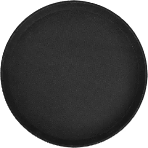 Vista 4 de Winco Bandeja de fibra de vidrio premium de 26" x 22", antideslizante, marrón, ovalada