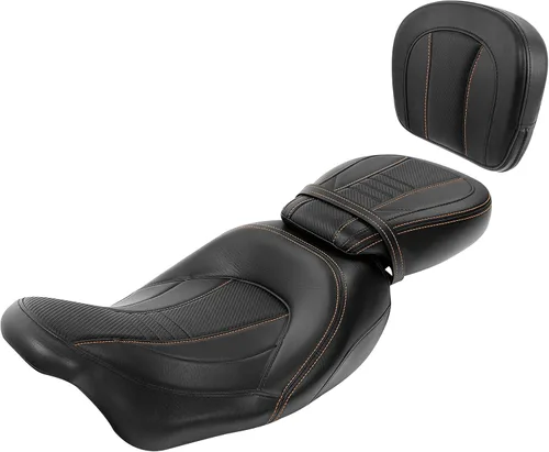 Vista 10 de TCT-MT Asiento de cuero de conductor y pasajero para Harley Street Glide Road King 2009-2019; Road Glide CVO Street Glide 2015-2019;Street Glide