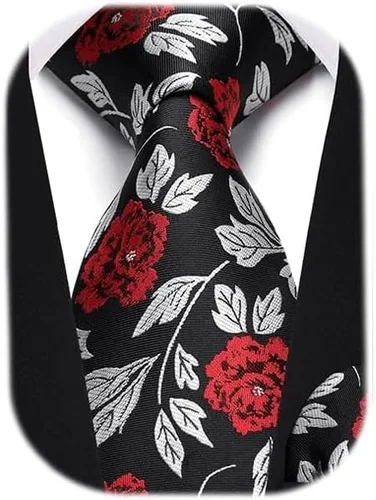 Vista 162 de Corbatas florales tejidas clásicas para hombre, corbata cuadrada de bolsillo, corbatas formales para hombres, boda con pañuelo