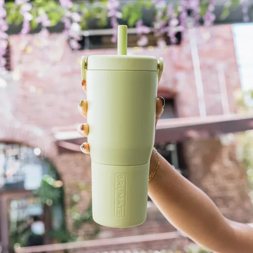 Vista 9 de BrüMate Resa - Vaso de viaje 100% a prueba de fugas de 25 onzas con asa y pajilla, popote SoftSip flexible, funda de silicona para mayor
