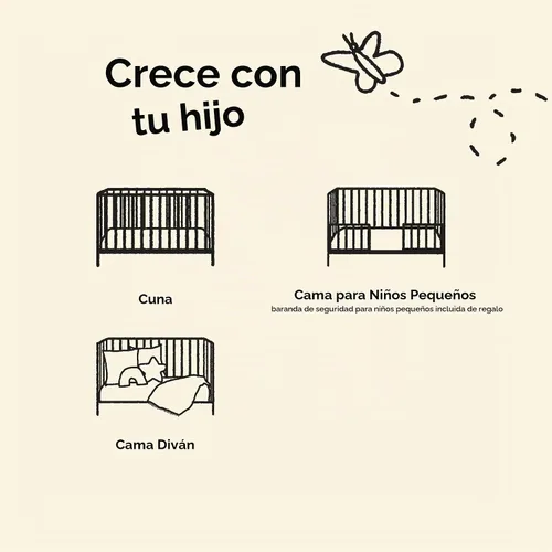 Vista 6 de Storkcraft Amalfi - Cuna convertible 5 en 1 con barandilla para niños pequeños, madera flotante Driftwood