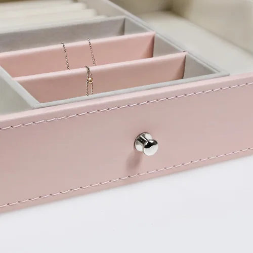 Vista 5 de Ogrmar Cajas de almacenamiento de relojes de piel sintética con 12 ranuras, para hombres y mujeres, estuche organizador de 2 niveles con tapa