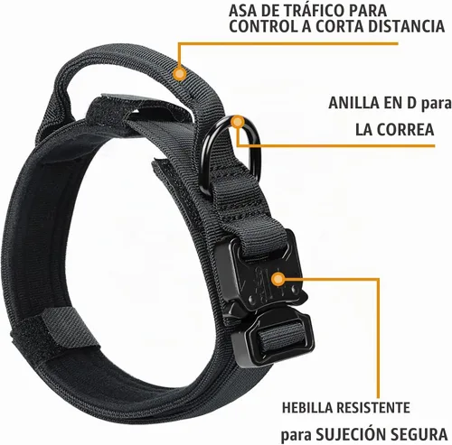 Vista 2 de Collar táctico para perro y correa elástica, juego de collar y correa militar para perro con bandera estadounidense de Estados Unidos, collar K9