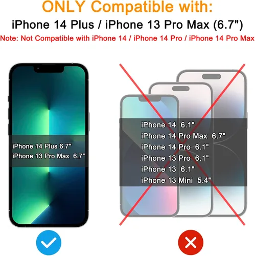 Vista 3 de TECHO Protector de pantalla de privacidad compatible con iPhone 14 Plus/iPhone 13 Pro Max Película de vidrio templado