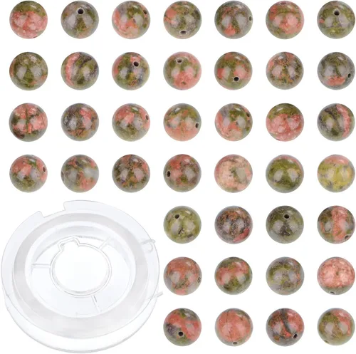 Vista 16 de 100 cuentas redondas sueltas de gema de amatista natural de 8mm para fabricación de joyas con cordón elástico de cristal
