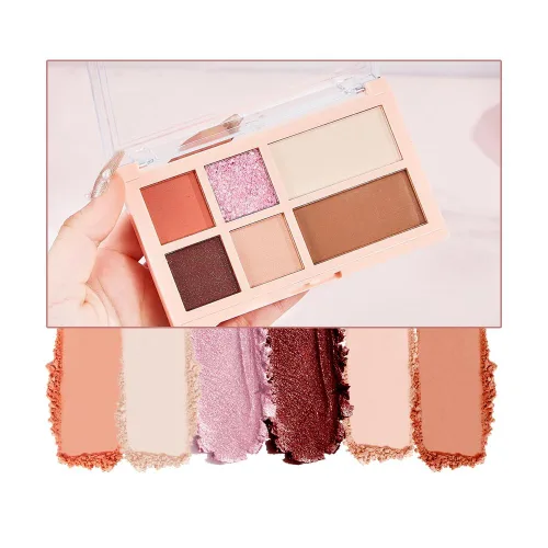 Vista 9 de Paleta de sombras de ojos de acabado múltiple, paleta de brillo metálico mate con polvo sedoso y suave, destello fino y duocromático, sombras 2#