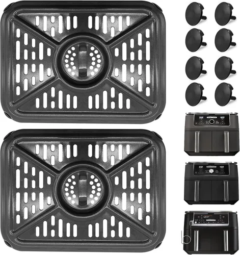Vista 9 de Piezas de repuesto para freidora de aire para Ninja Foodi DualZone, 2 piezas de accesorios para freidora de aire de grado alimenticio, bandeja