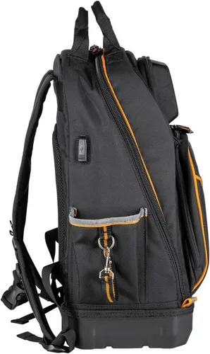 Vista 6 de Klein Tools 62800BP - Mochila para herramientas, 40 bolsillos, color negro y naranja
