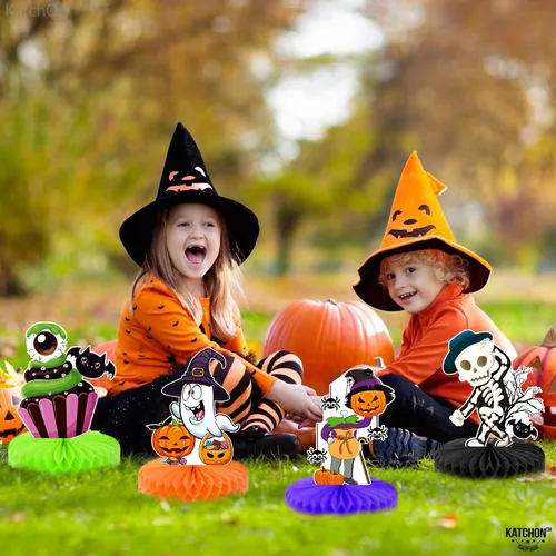 Vista 8 de KatchOn, Centros de mesa de Halloween para mesas, paquete de 9, decoraciones de fiesta de cumpleaños de Halloween para niños, centros de mesa