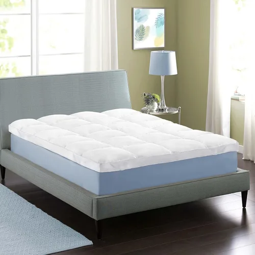 Vista 13 de Superior Cubrecolchón, alternativa al plumón, almohada de cama de 2 pulgadas de profundidad, almohadilla cómoda, protector de colchón esponjoso