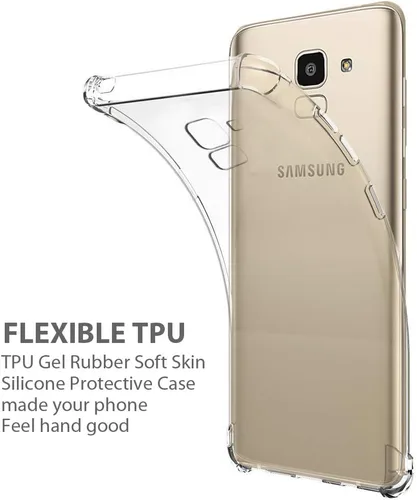 Vista 2 de Zeking Galaxy J8 2018 - Funda antiarañazos transparente de silicona TPU flexible con cuatro esquinas parachoques funda protectora para Samsung