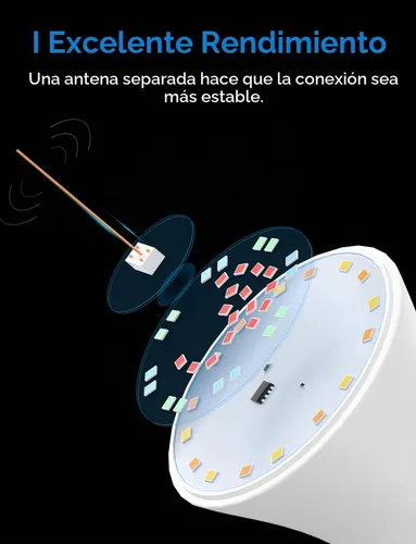Vista 5 de meross Bombilla LED inteligente, bombillas LED WiFi inteligentes compatibles con Apple HomeKit, Siri, Alexa, Google Home y SmartThings, regulable