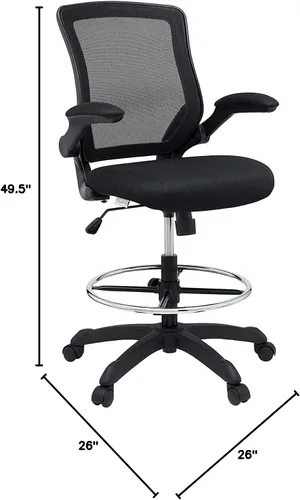 Vista 16 de Silla giratoria Modway Veer, Negro