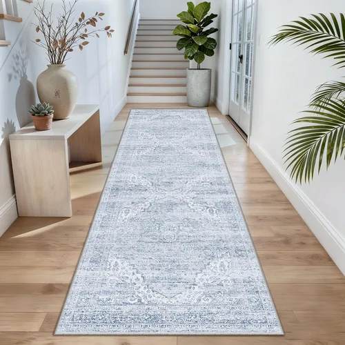 Vista 28 de Alfombra de pasillo lavables de 2 x 5, moderna alfombra abstracta para corredor, alfombra de pasillo de cocina ultrafina con respaldo