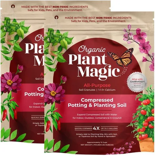 Vista 9 de Suelo de maceta orgánico comprimido para jardín, plantas y vegetales - Se expande 4 veces cuando se mezcla con agua - Uso en interiores o exteriores