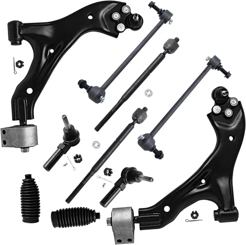 Vista 202 de Detroit Axle - Kit de suspensión delantera de 10 piezas para Chevrolet Trailblazer GMC Envoy 2004-2007 2005 2006 Soportes de brazo de control
