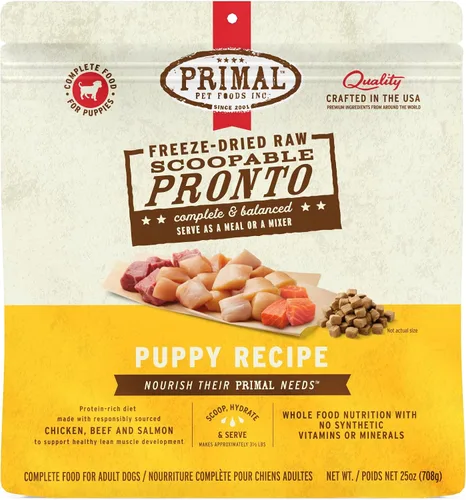 Vista 14 de Primal Comida para Perros Cachorro Liofilizada, Pronto Mini Nuggets; Sirva con Cuchara, Comida Completa y Equilibrada; También Use Como Tapa