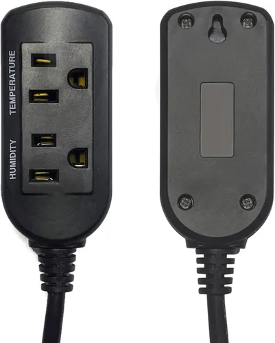 Vista 5 de Controlador de temperatura y humedad - Termostato enchufable y humidistato para reptiles e invernaderos - Controlador electrónico precableado