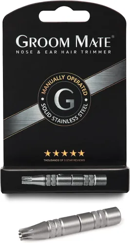 Vista 3 de Cortador de pelo de oreja y nariz Groom Mate platino XL fabricado en EE. UU., Plateado