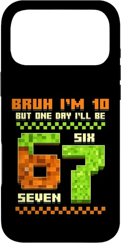 Vista 22 de Bruh I'm 10 But One-Day I'll Be 67 Retro 10th Birthday Kids Case for iPhone XR