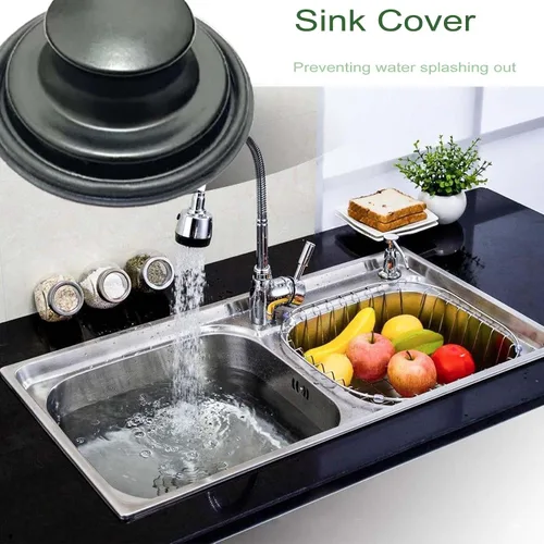 Vista 3 de Tapón de fregadero de cocina negro de 3.35 pulgadas para eliminación de basura, tapón de eliminación de basura de acero inoxidable que se adapta a