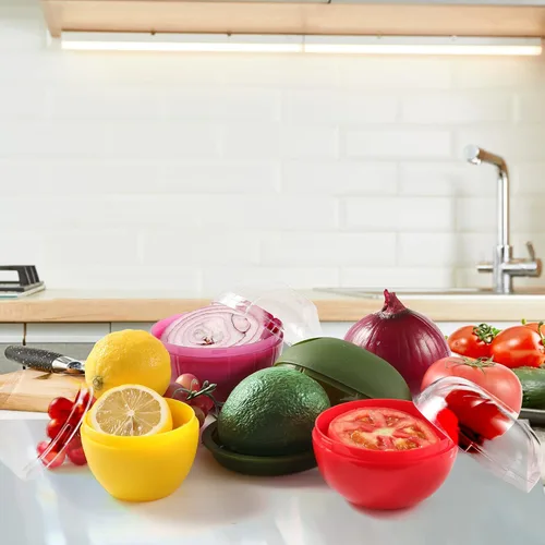 Vista 6 de Contenedores para almacenamiento de aguacate, organizador reutilizable para refrigerador, organizador individual para mantener el aguacate fresco