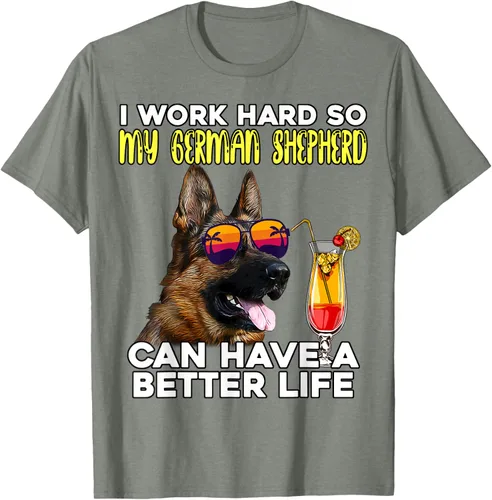 Vista 22 de Camiseta I Work Hard So My German Shepherd Can Have A Better Life Negro