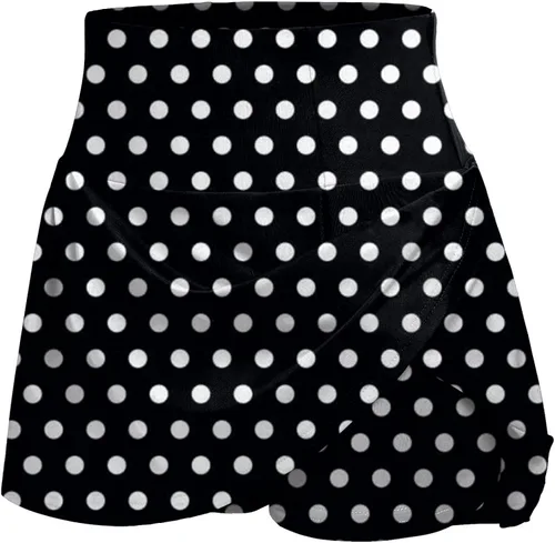 Vista 3 de Falda corta plisada con estampado de leopardo y lunares para mujer, informal, para correr, yoga, tenis